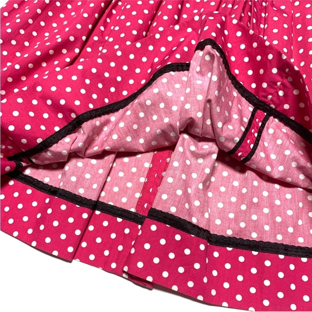 Tracy & Michael Barbie Pink Retro Drop Waist Polka Dot Midi Dress 8 - Picture 10 of 13